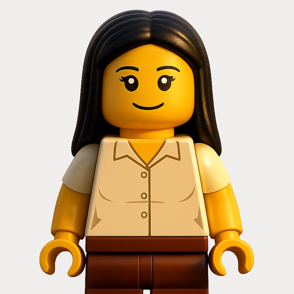 Gloria as a LEGO-style minifigure